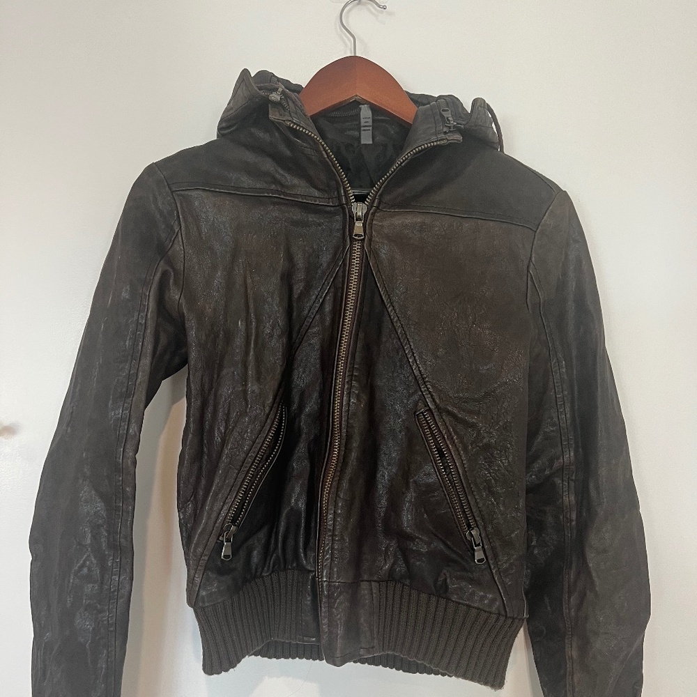 Italian Please Enjoy All Seasons Leather Jacket - Brown